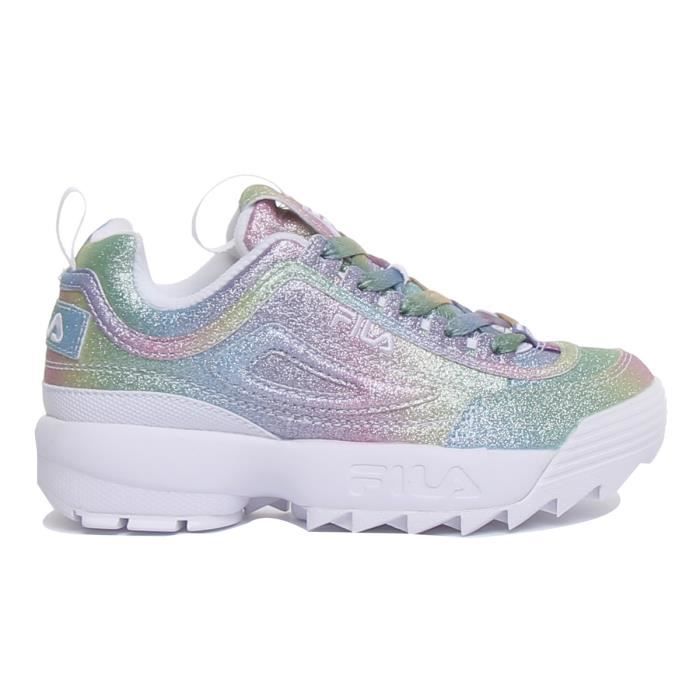 Fila Disruptor 2 GLM Baskets lacets et paillettes pour enfants