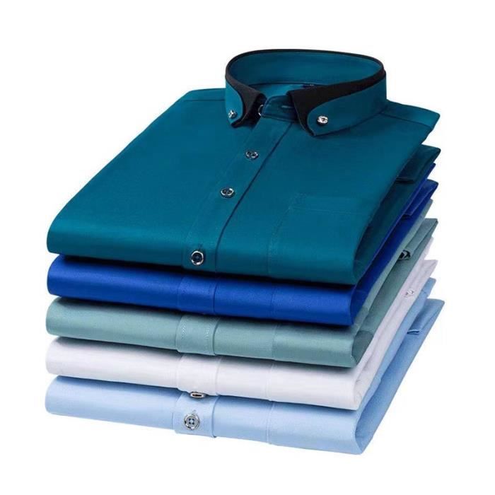 Homme Chemise Chemise Lin Du Quotidien Manches Longues Blanche Noir Gris Bleu Roi Vert Veronese P9259143