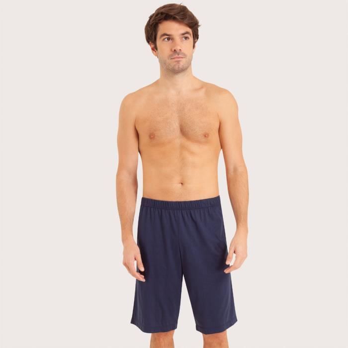 Pyjama court col V Mercerise Gris HOMME EMINENCE Imprime gris marine Cdiscount Pret a Porter