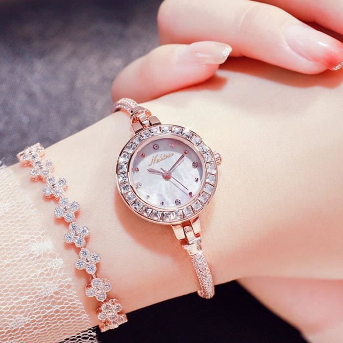 Montre femme de marque bracelet diamant accessoires etanche haut de gamme exquis cadeaux d anniversaire pour dames