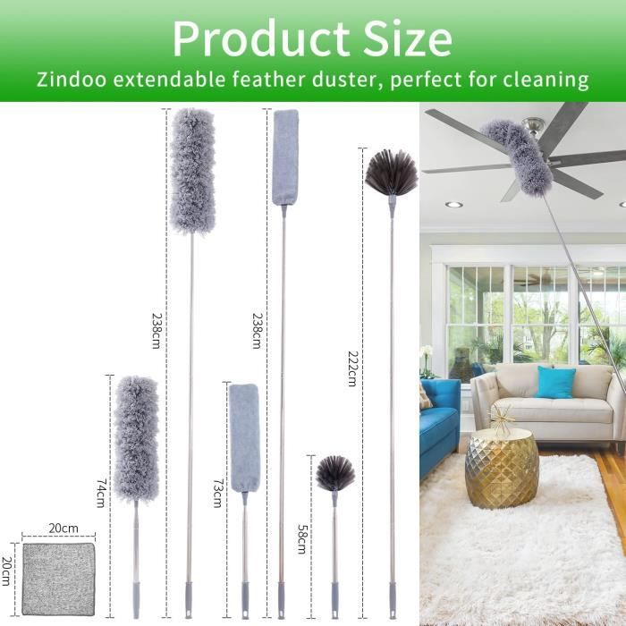 Zindoo Plumeau Poussiere Plumeau Telescopique 5 Pcs Duster Kit 74cm — free download