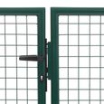 🍍4869Portillon grillagé Portail de clôture-Porte de jardin Portillon Acier350x150 cm Vert-2