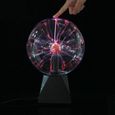8" Boule de plasma sphère foudre cristal globe tactile lumière rougeoyante nébuleuse Lampe de table son tactile party disco-rouge 02-2