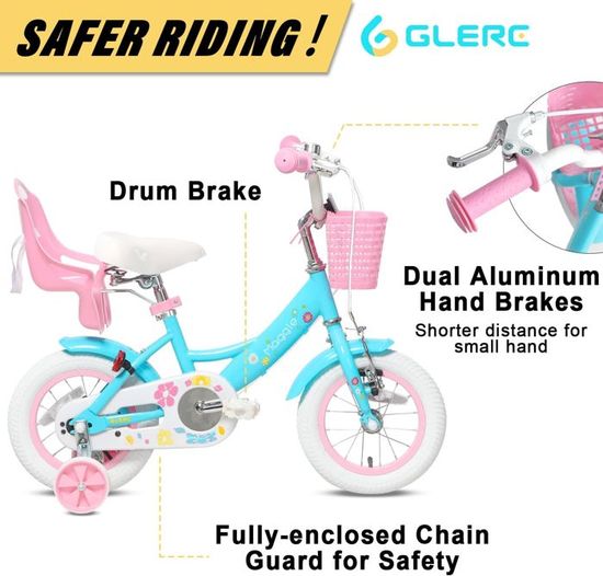 Vélo Enfant Glerc Freesia 12 Pouces - Pour 1 à 5 Ans, Équilibre Sans Pédales, Neuf