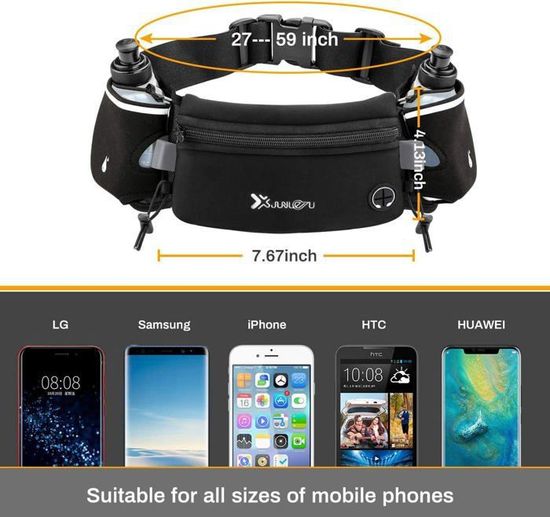 Ceinture De Course Running - Sac Banane élastique Réglable Avec Prise Casque, étanche, Pour Téléphone Et Clés