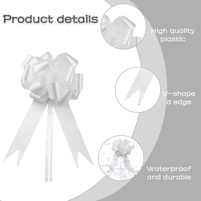 Noeud Voiture Mariage 10Pcs, Blanc Decoration Voiture Mariage Gros Noeud Cadeau Voiture Ruban Voiture Mariage Grand Nœud Cadeau - - Beaux-Arts Et Loisirs Créatifs