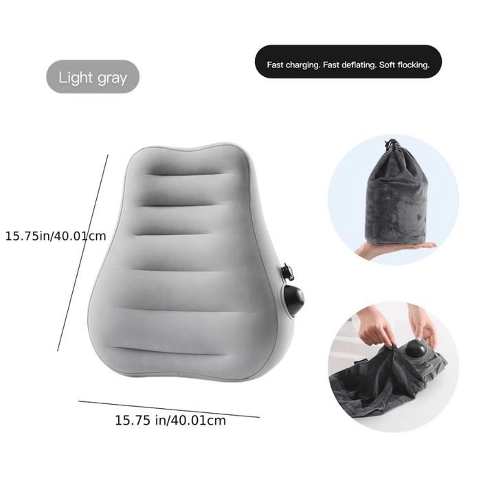 Trail Outdoor Oreiller De Camping Gonflable – 46x32x11 Cm – TPU + Polyester, 0,12 Kg – Anti-Dérapant, Sangle Amovible – Pour Voyage Et Rando