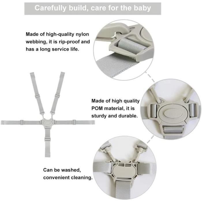 Acheter Ceinture de sécurité bébé réglable 3 points harnais bébé chaise  haute sangles ceintures de sécurité pour enfant enfant