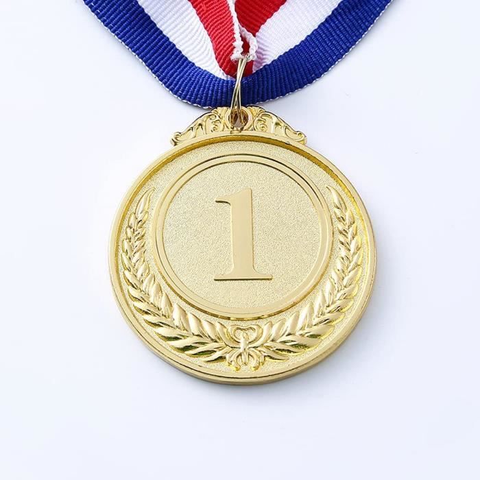 Lot de 3 médailles de récompense en métal doré argenté bronze avec ruban de  cou de style olympique,17 - Cdiscount