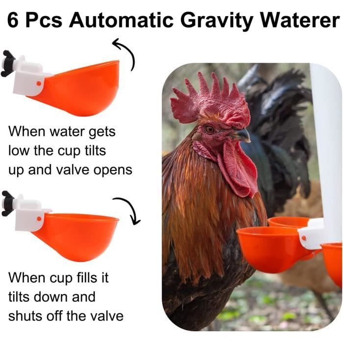 4 Abreuvoirs Automatiques Poules DIY - Système à Flotteur Pour Volaille, Canards, Lapins