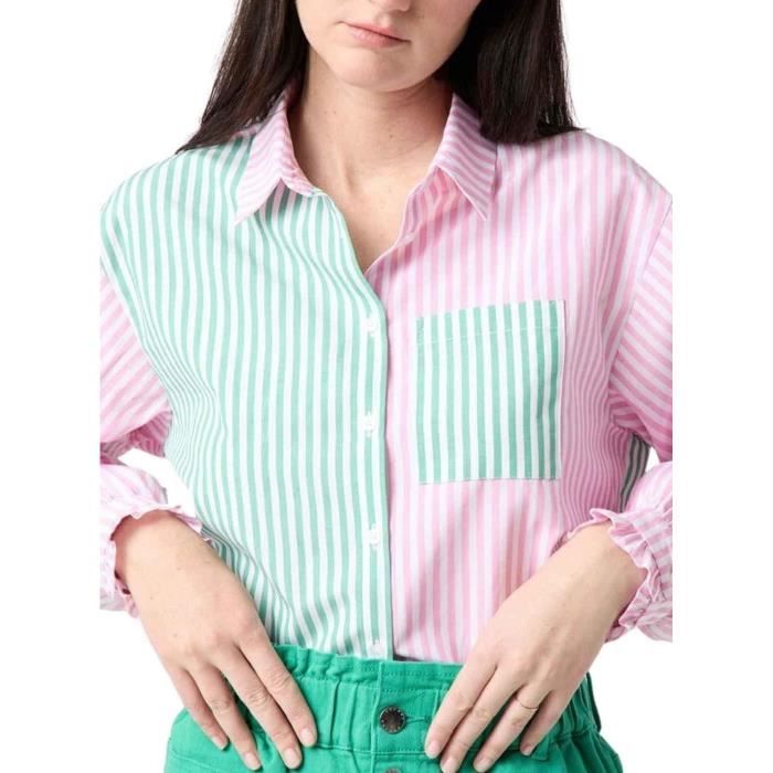 Chemise rayée multicolore femme on sale