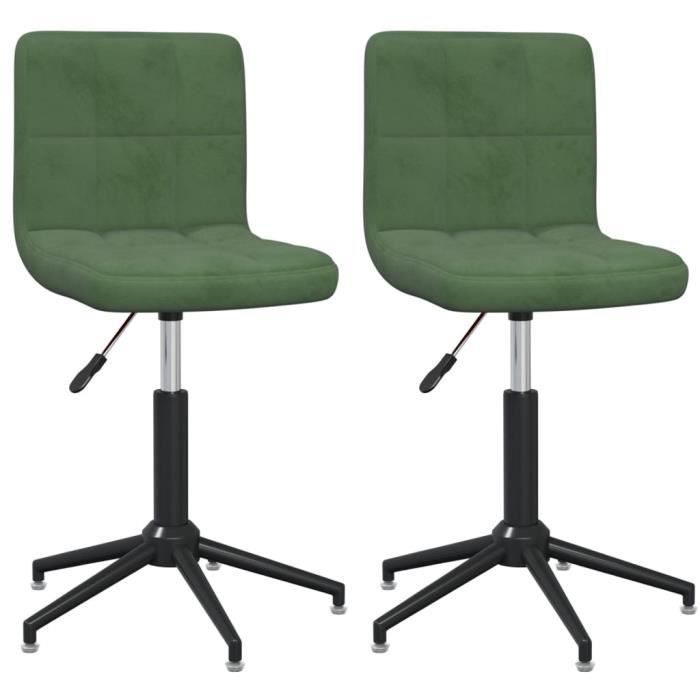Chaise pivotante moderne en velours vert OKA (Lot de 2), Chaises