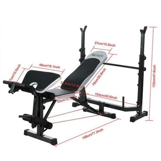 Banc De Musculation Bras Hauteur Reglable Fitness 198 X 104 X 122 Cm Prix Pas Cher Cdiscount