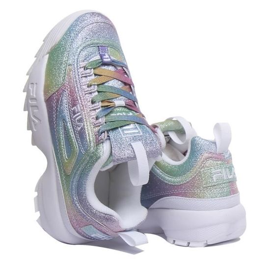 Fila Disruptor 2 GLM Baskets lacets et paillettes pour enfants