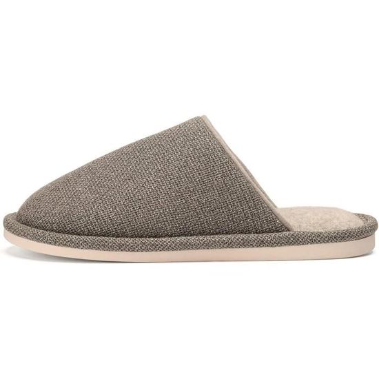 Pantoufles Homme En Coton Doublées Fourrure – Chaussons D’Hiver Chauds Et Doux – Antidérapantes, Confortables Pour La Maison - 7