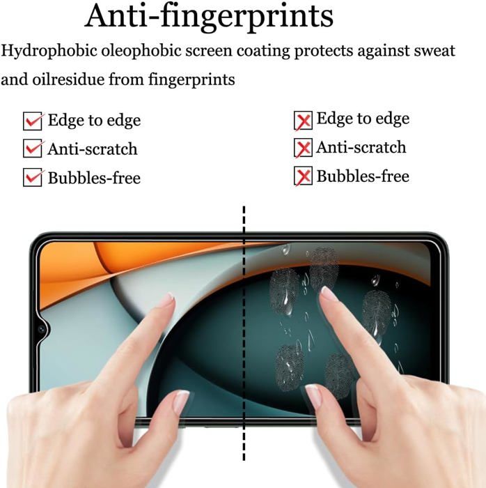 Protection Écran Verre Trempé + Film Caméra Pour Xiaomi Redmi A2 [2+2 Pièces] - Anti-Rayures, Vie Privée - 4