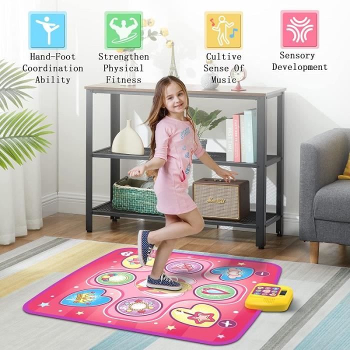 Acheter Tapis de danse Tapis de musique électronique avec 5 modes de jeu Tapis de jeu musical, tapis de danse à volume réglable avec lumières LED pour enfants âgés de 3 4