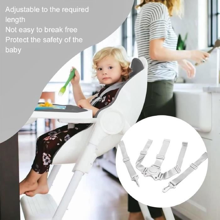 Ceinture de sécurité bébé réglable Harnais 5 Points Chaise Haute Sangles  Ceintures de sécurité pour Enfant Poussette Chaise Haute