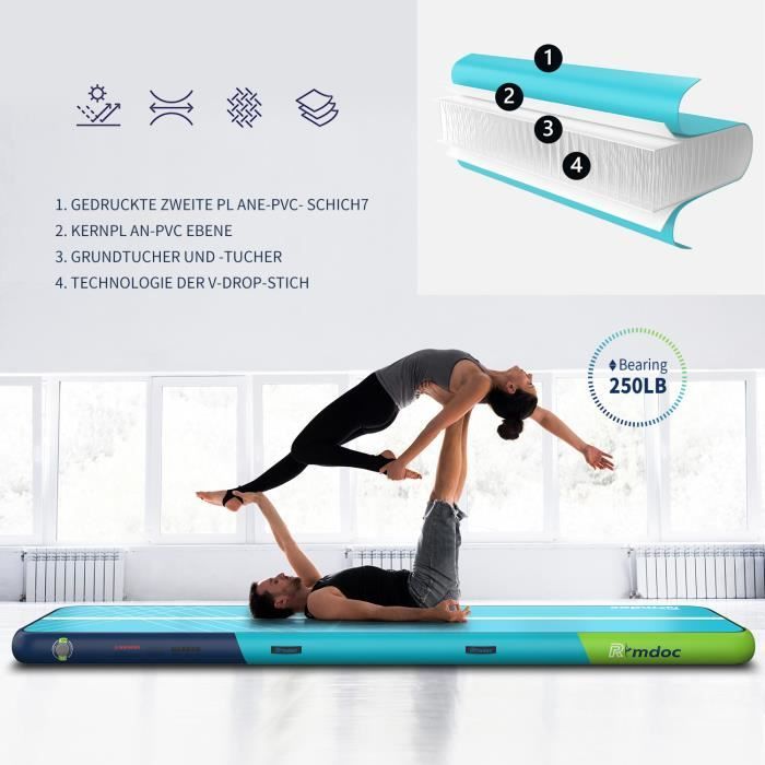 Tapis Gonflable AWSUM Pour Gymnastique - 2 à 6m - Idéal Pour