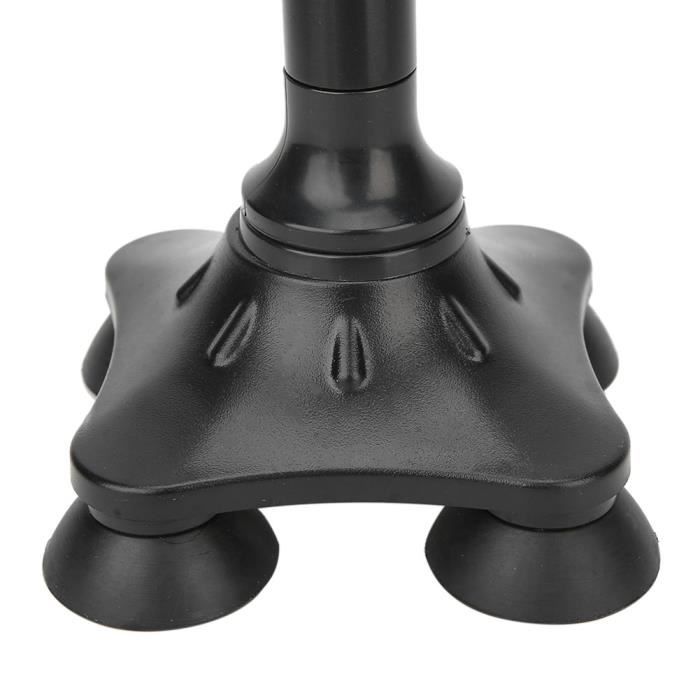 Alberts Canne De Marche Réglable En Hauteur - Aluminium Avec Poignée Bois - Noire - Charge 110 Kg