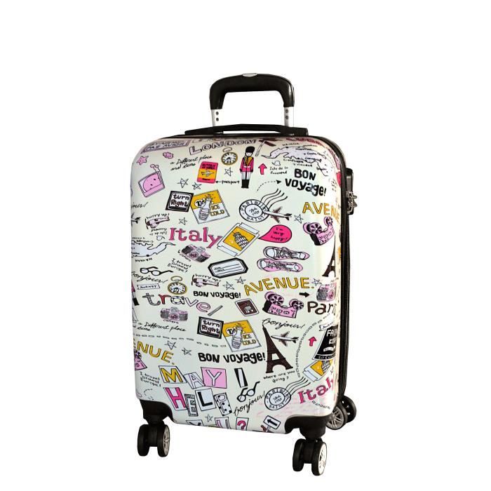 Valise cabine Enfant Voyages pas cher Madisson. Blanc