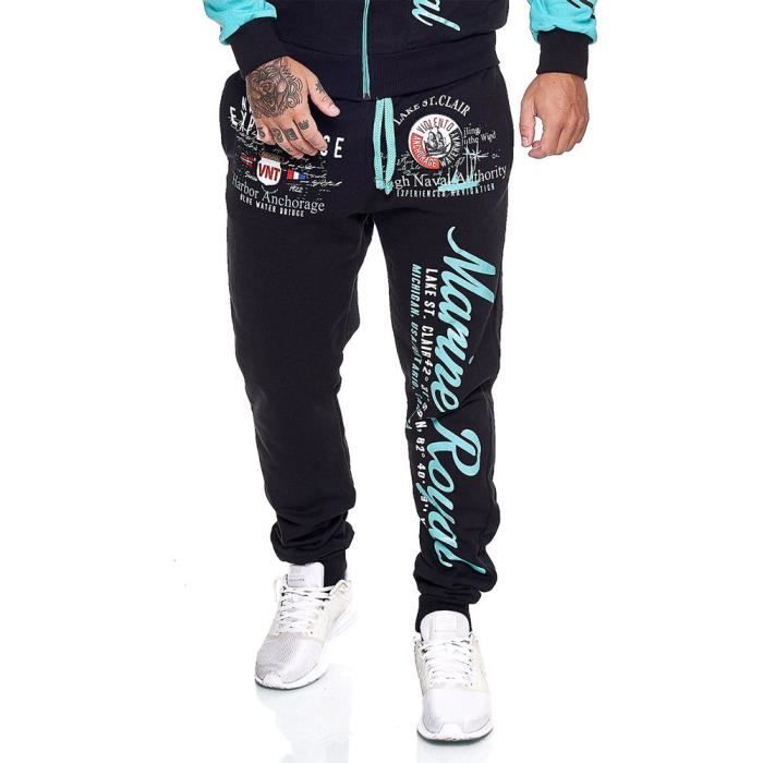 Survetement homme fashion Survet 512 noir et turquoise S Bleu Cdiscount Pret a Porter