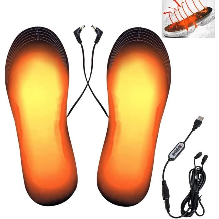 Semelles intérieures de chaussures métropolitaines USB, chauffe