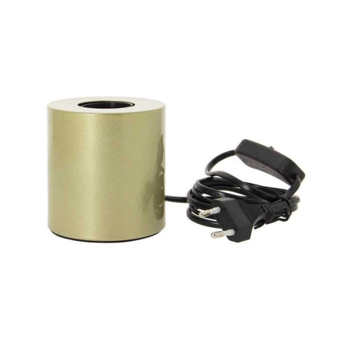 Lampe à poser cube en métal noir, compatible culot E27, IP20, 60W puissance  max
