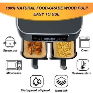 100 Feuilles De Papier Sulfurisé AiQInu Pour Air Fryer - 16cm - Neuf
