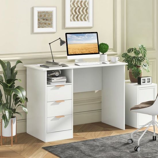 GIANTEX Computertafel, pc-bureau met toetsenbordplank, diepe