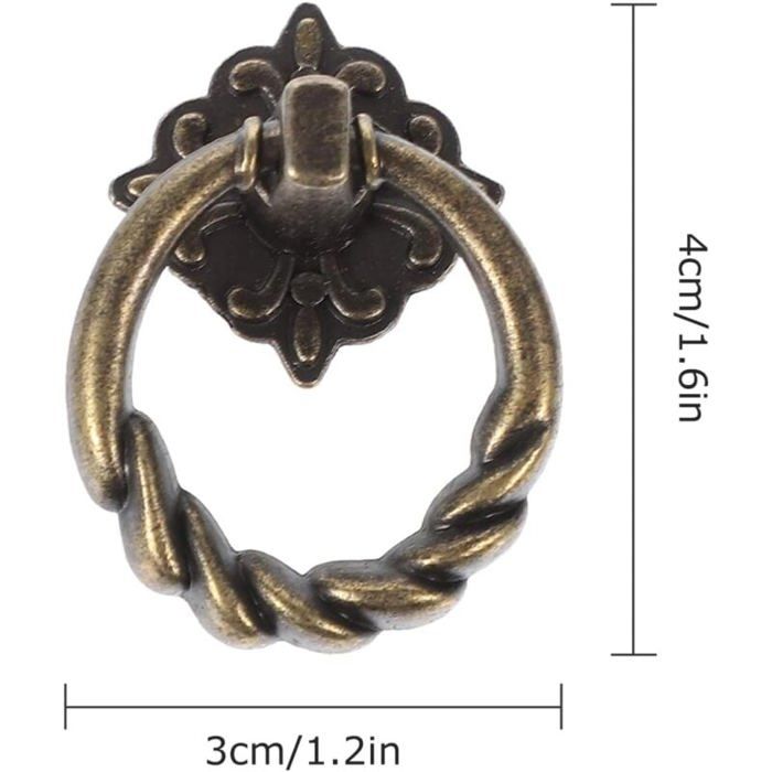 Lot De 10 Poignées De Tiroir Vintage – Bronze Antique – Boutons Rétro En Alliage De Zinc – Marron/multicolore