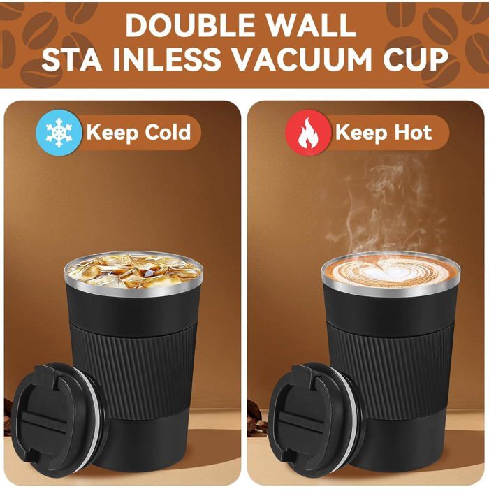 Tasse Thermos Isotherme Double Paroi Acier Inoxydable - 350ml - Pour Café/thé Voiture