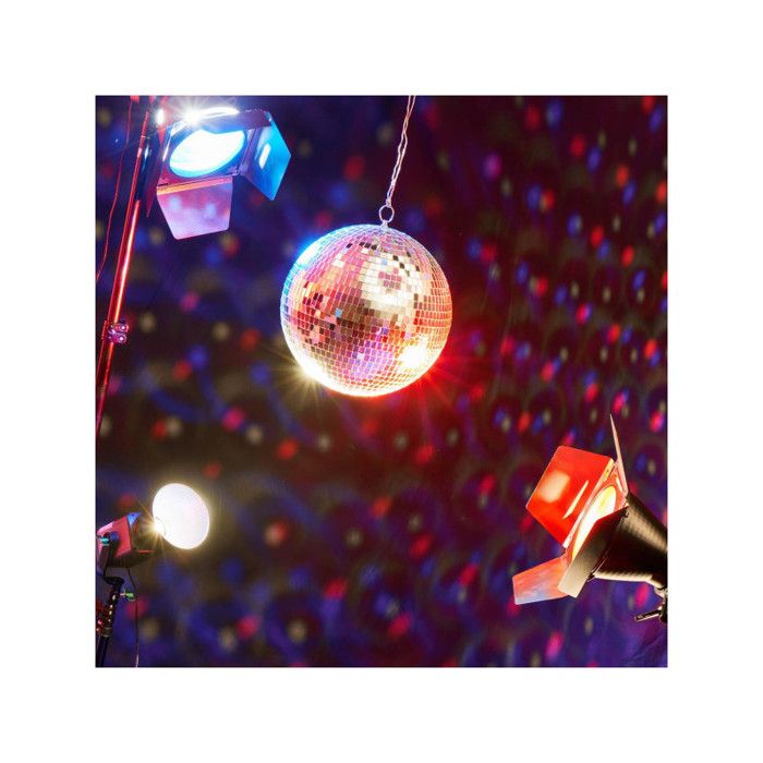 Boule à Facettes Argentée 30 Cm Relaxdays | Avec œillet Métal Pour Suspension | Décoration Fête, Anniversaire, Soirée, Effet Miroir