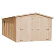 Garage en bois / hangar 18 m² TIMBELA - 616 x 324 cm - Pin / épicéa - Construction de Panneaux - M102-0