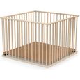 Parc bébé en bois FORMULA BABY - 100x100 cm - Fond réglable - Qualité E1-0
