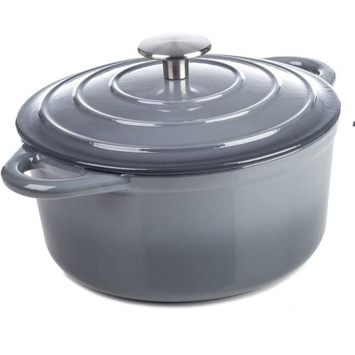 Cocotte ronde en fonte céramique antiadhésive et antiadhésive pour four hollandais avec