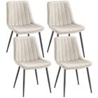 SONGMICS Chaise Salle à Manger - Lot de 4 - Beige Cappuccino et Noir - Pieds Métal - Dossier Ergonomique