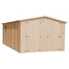 GARAGE en bois Naturel - H222X616x324 cm/18 m² - Construction de panneaux- TIMBELA M102