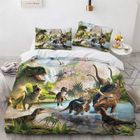 Parure de lit - MOUTON MAISON DECO - 3D le monde de dinosaures - Vert - Microfibre- 220x240 cm