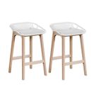 MOB-IN Lot de chaises d'îlot et bar MALMO en chêne et assise plastique 65cm