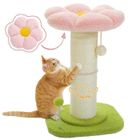 PAWZ Road Arbre a Chat Fleur, Griffoir pour Chat en Forme de Fleur avec Coussin Amovible, Pompon et Boule à Ressort, 60cm, Rose