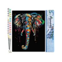 Figured'Art Peinture par Numéro Adulte Peinture Elephant - Kit de Loisir Créatif DIY Numéro d'Art - 40x50cm sans châssis