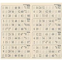 Plaque de 8 cartes de loto - Marque inconnue - Épaisseur 1 mm - Jeu de société pour 1 joueur ou plus
