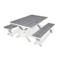 Table de jardin - PARIS GARDEN - Aluminium - Blanc - Rectangulaire - Design