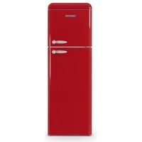 SCHNEIDER - SCDD309VR - Réfrigérateur deux portes Vintage - 302L (227+75) - Froid brassé - Clayettes verre - Rouge