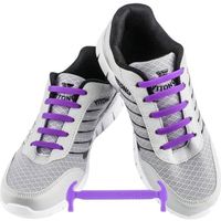 WELKOO® Lacets Elastique en Silicone Sans Lacage Etanche pour Chaussure Adults -16pcs Couleur violet
