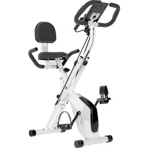 VÉLO D'APPARTEMENT Vélo d'Appartement Magnétiques Pliable X Bike BIGZZIA - 8 Niveaux Résistance Magnétique - Moniteur LCD - Blanc