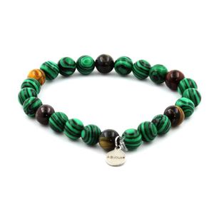 Bracelet Perles Hématite Et Œil De Tigre Vert - Fait Main, Sur Mesure - Homme/Femme