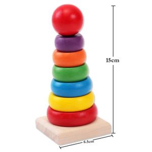 anneaux empiler jouet pyramide /éducative Montessori Anneaux /à empiler en bois pour b/éb/é /écologique 100/% naturel anneaux en bois jouet /à empiler