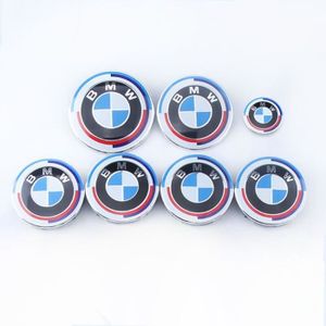 Kit Insigne BMW Coffre,Capot,Jante,Volant Noir/Blanc/Bleu 7pcs
